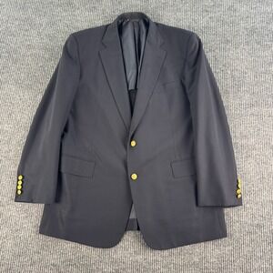 Vintage Brooks Brothers Blazer 45 L Navy Wool Mohair Gold Buttons Uniform USA